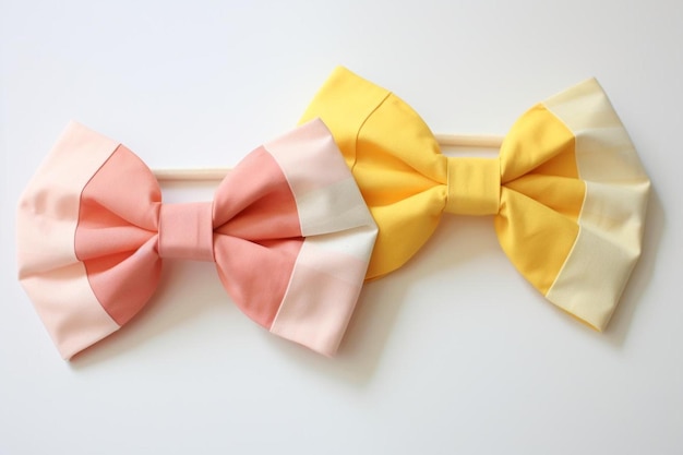 Photo no flap bow hair with yellow and peach pastel color so elegant and fashionable this vintage hair