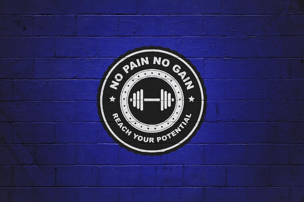 Photo no pain no gain painted on a wall