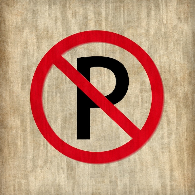 No parking sign on white background