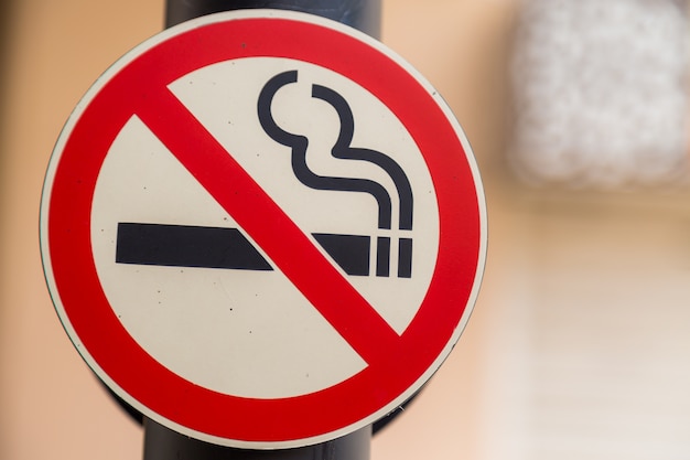 No smoking sign with bokeh background