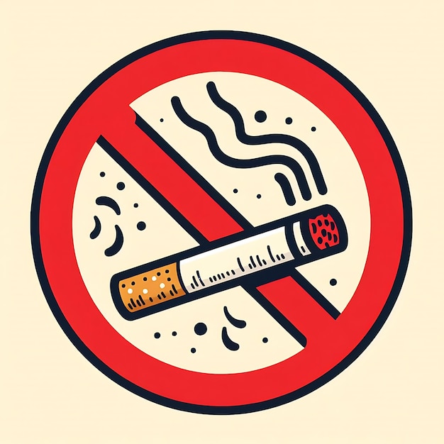 Photo no smoking symbol sticker health danger cancer smoking kills