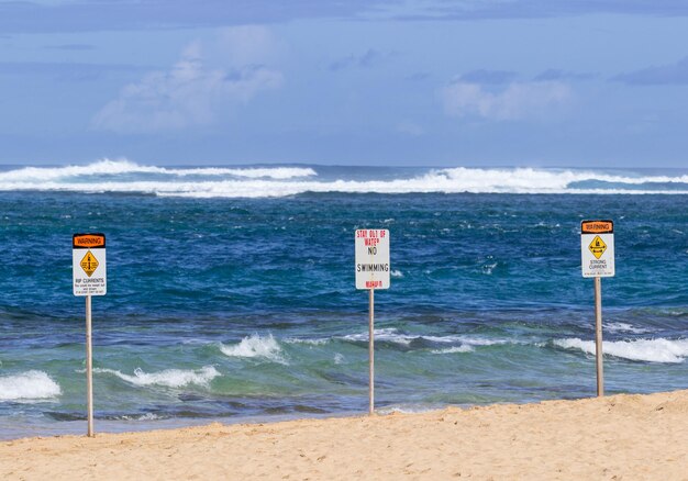 No swimming danger sign Tunnels Beach