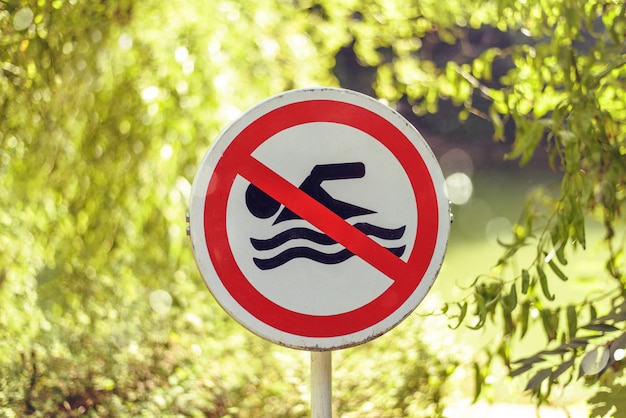 No swimming sign