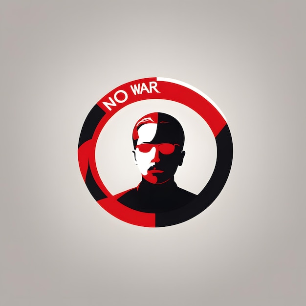 no war sticker with one background color