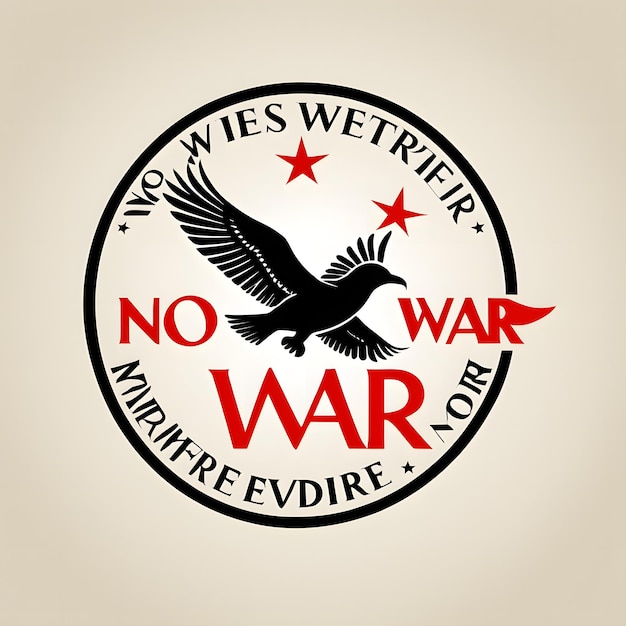 No war sticker with one background color