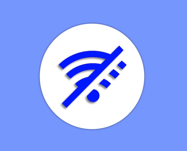 Фото Нет значка сигнала wi-fi на фиолетовом фоне