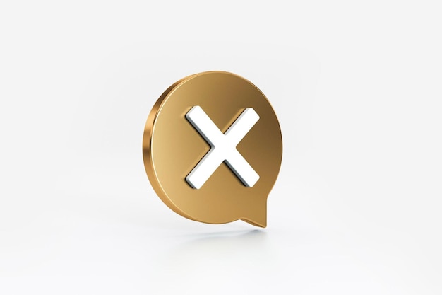 No or wrong symbol icon with speech bubble