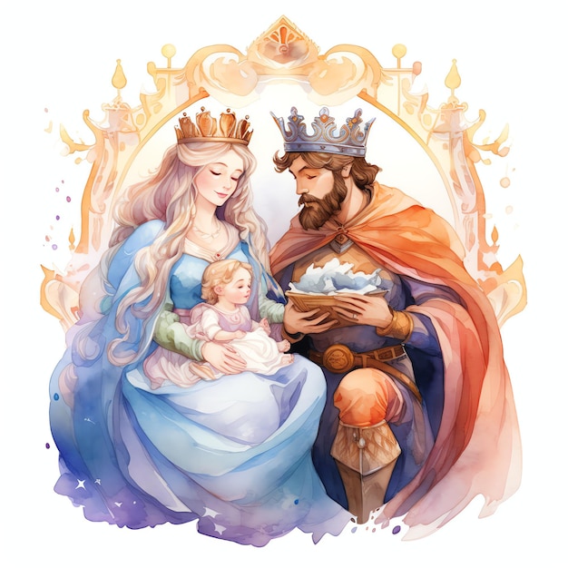 Noble birth Medieval watercolor fantasy