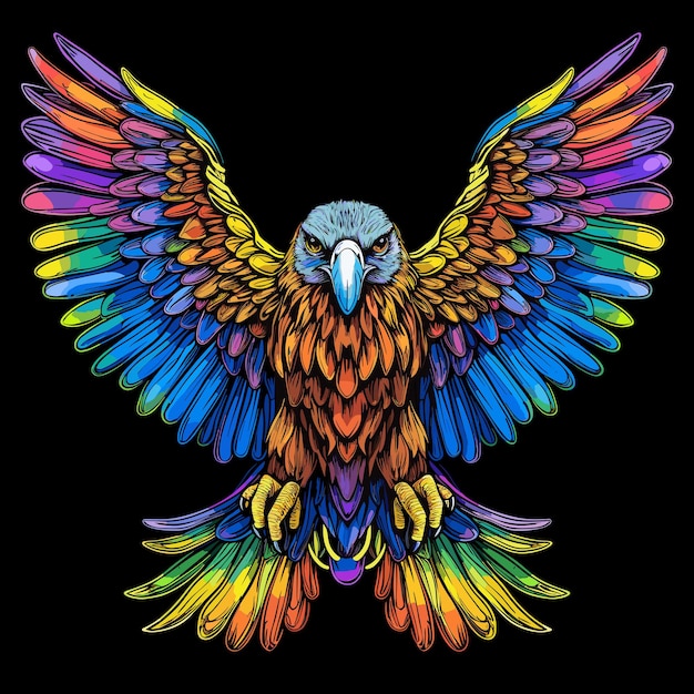 Noble and majestic eagle in vector art style Template for Tshirt sticker etc