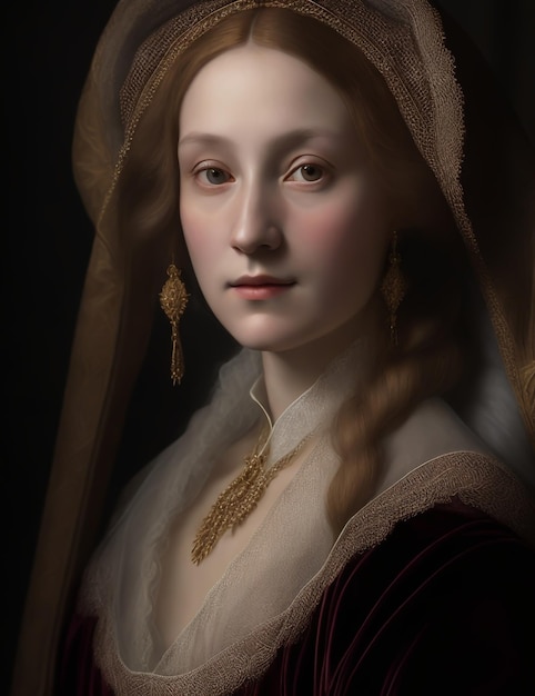 A noblewomans portrait inspired by Leonardo da Vinci