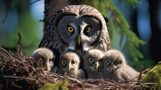 Nocturnal great gray owl