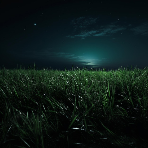 Photo nocturnal serenity minimalist grassland night