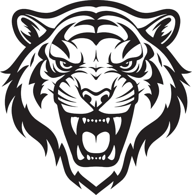Photo nocturnal tiger face logo regal black tiger profile
