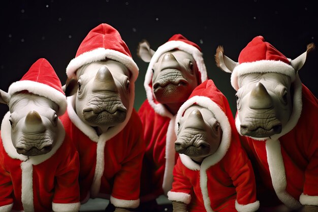 Foto buon natale animali maiale scimmia zebra orso leone elefante octopus gatto vacca cane anatra