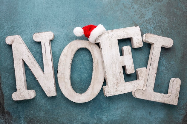 노엘 단어 알파벳 문자, 크리스마스 배경입니다.