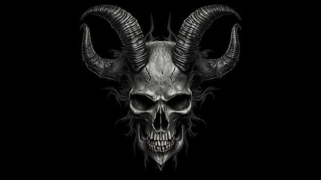 Noir style for Halloween dark devil skull