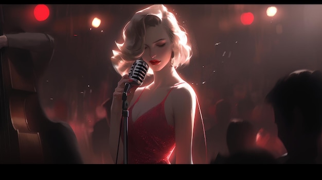 noir style jazz singer in a nightclub