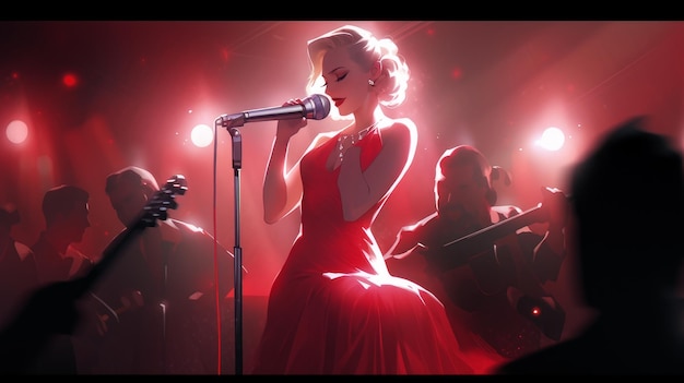 noir style jazz singer in a nightclub