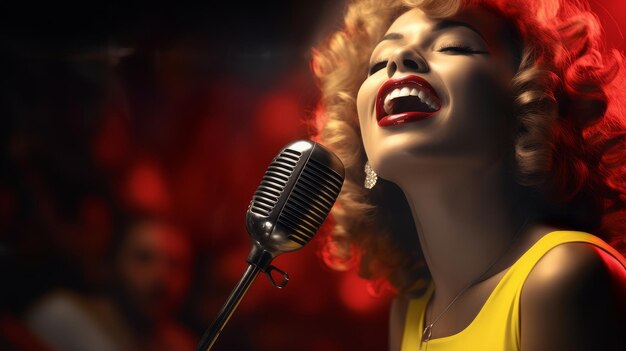 noir style jazz singer in a nightclub