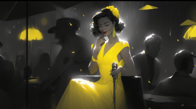 noir style jazz singer in a nightclub