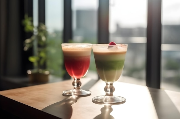 Non alcoholic fruity cold summer cocktail drinks