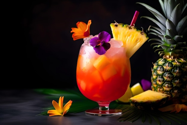 Non alcoholic summer cocktail drink mocktail