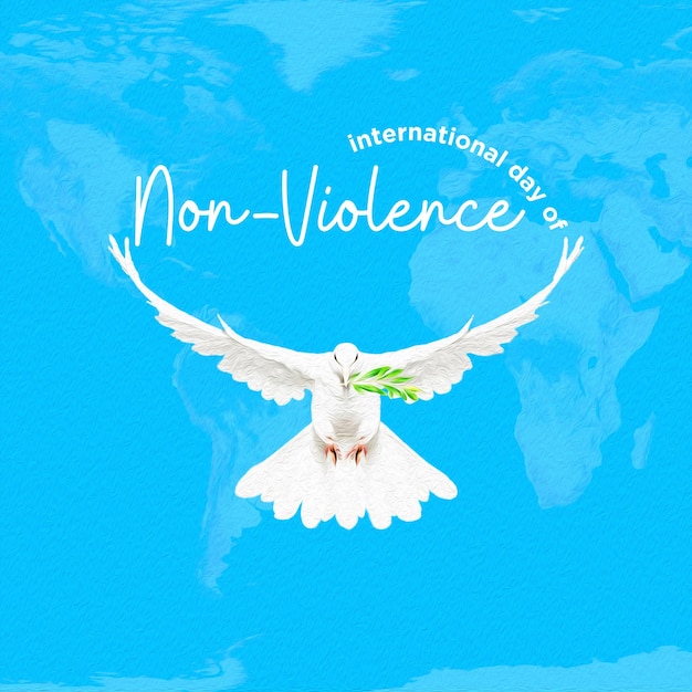 Non Violence day 3d illustration design