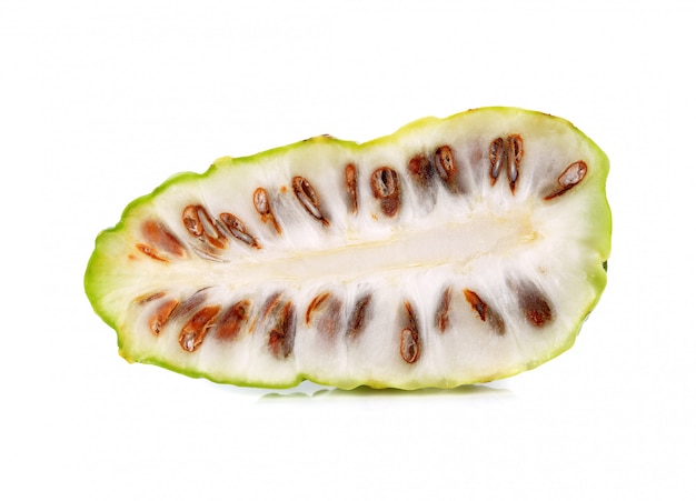 Noni fruits on white isolated background