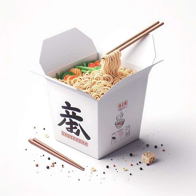 Photo noodle box mockup