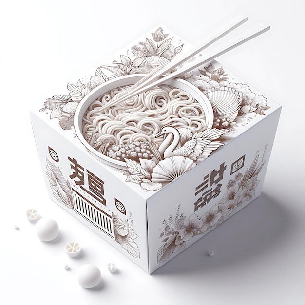 Photo noodle box mockup