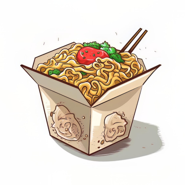 noodle illustration asian food