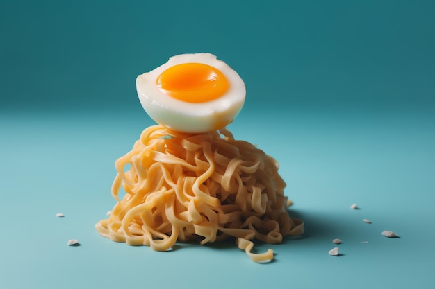 Noodle with boiled egg on in