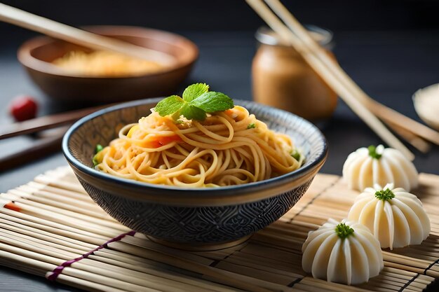 Noodles are shown in the house on the table