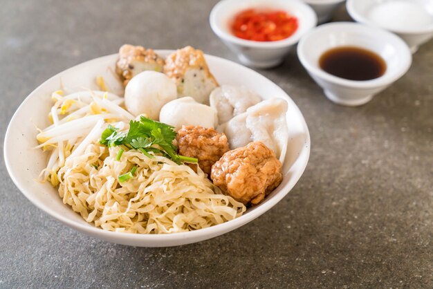 noodles bowl with fish ball