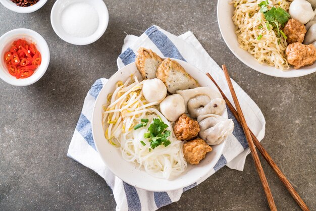 noodles bowl with fish ball