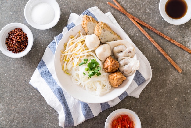 noodles bowl with fish ball