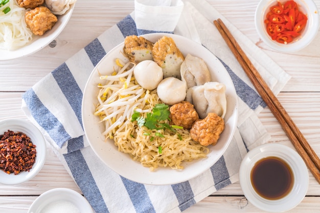 noodles bowl with fish ball