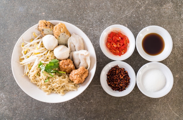 noodles bowl with fish ball