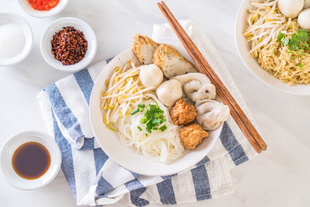 noodles bowl with fish ball