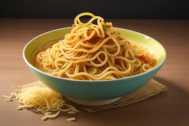 Photo noodles bowl with noodles