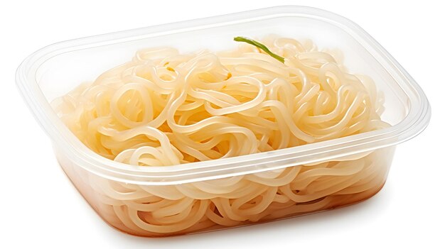 Noodles in a container an Asian cuisine focused composition