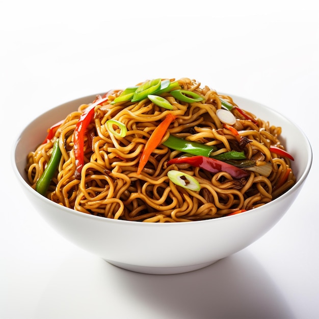 Photo noodles or szechwan vegetable spicy noodles or chow mein is a popular chinese recipes