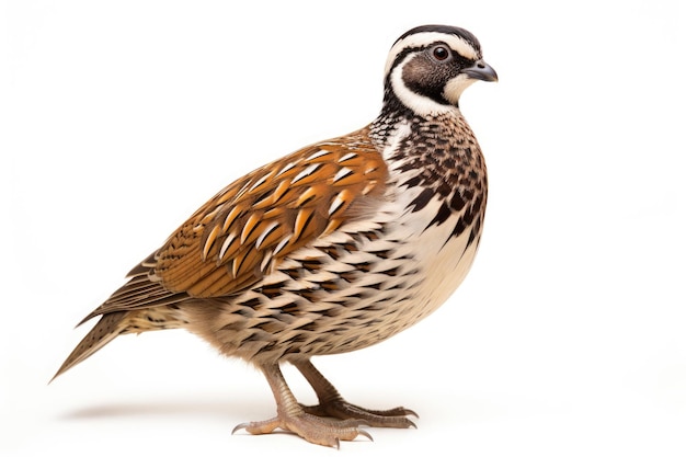 Noordelijke Bobwhite Colinus virginianus op een witte achtergrond