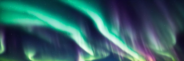 Noorderlicht Aurora borealis met sterrenhemel aan de nachtelijke hemel. Gaming RPG abstracte achtergrond