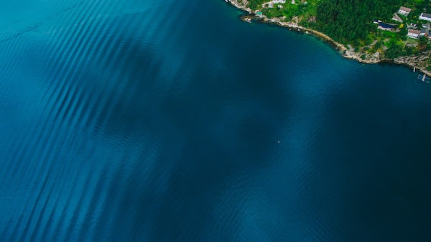 Noorwegen, luchtfoto&#39;s, landschap, zee, bergen,