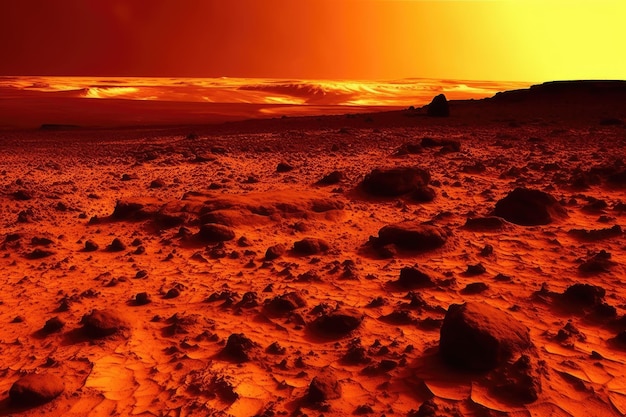 Nor the Martian surface itself scene created in imagination of Mars