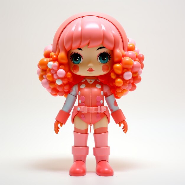 Photo nora an anime styled vinyl toy with pink hair