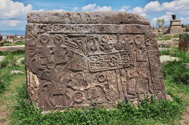 Noratus cemetery on Sevan lake, Armenia