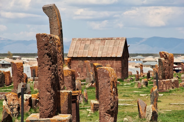 Noratusbegraafplaats op sevan-meer, armenië