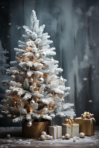 Nordic Frost-decoratiefotografie van de kerstboom